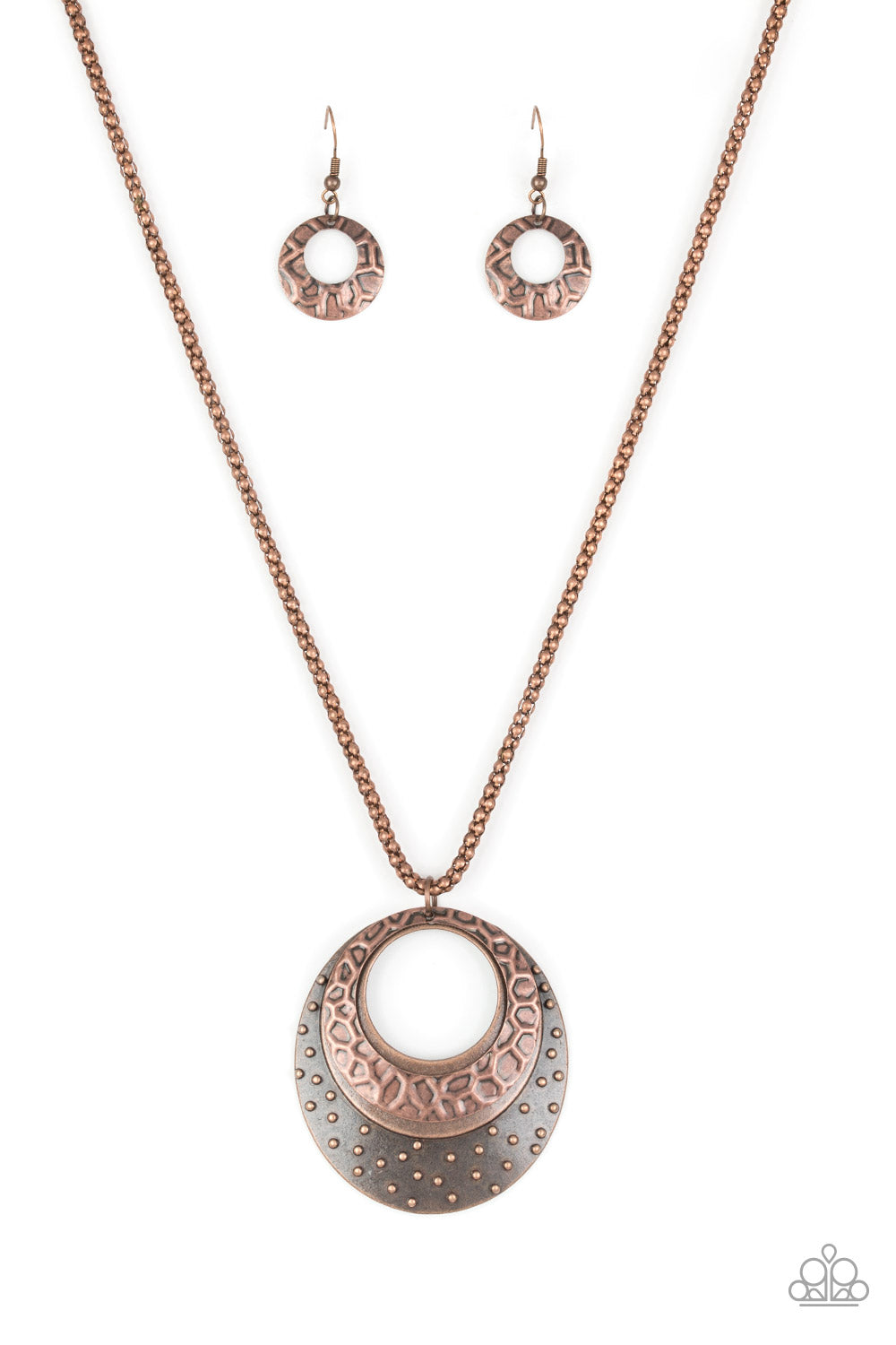 Paparazzi - Texture Trio - Copper - Necklace