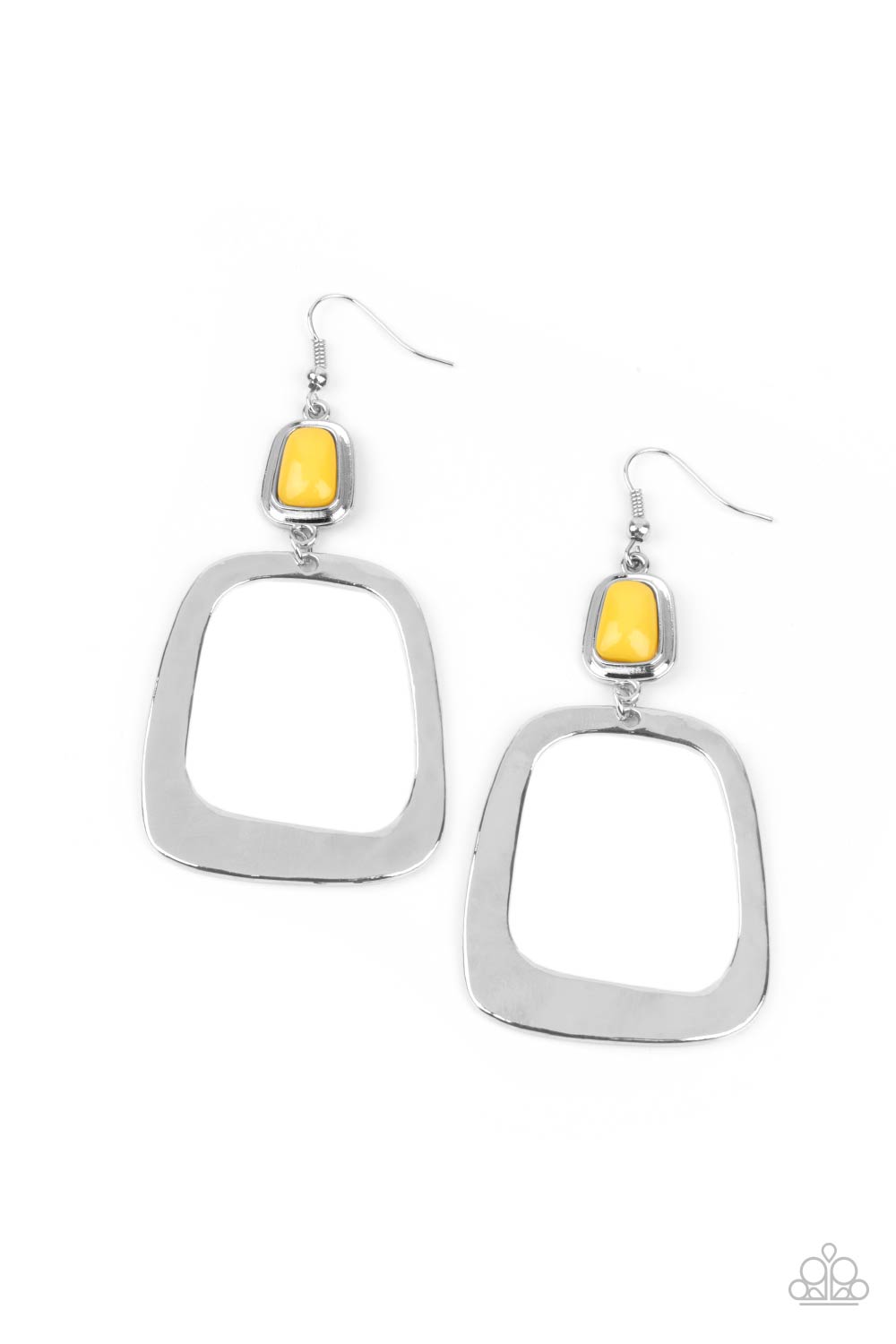 Paparazzi - Material Girl Mod - Yellow - Earrings