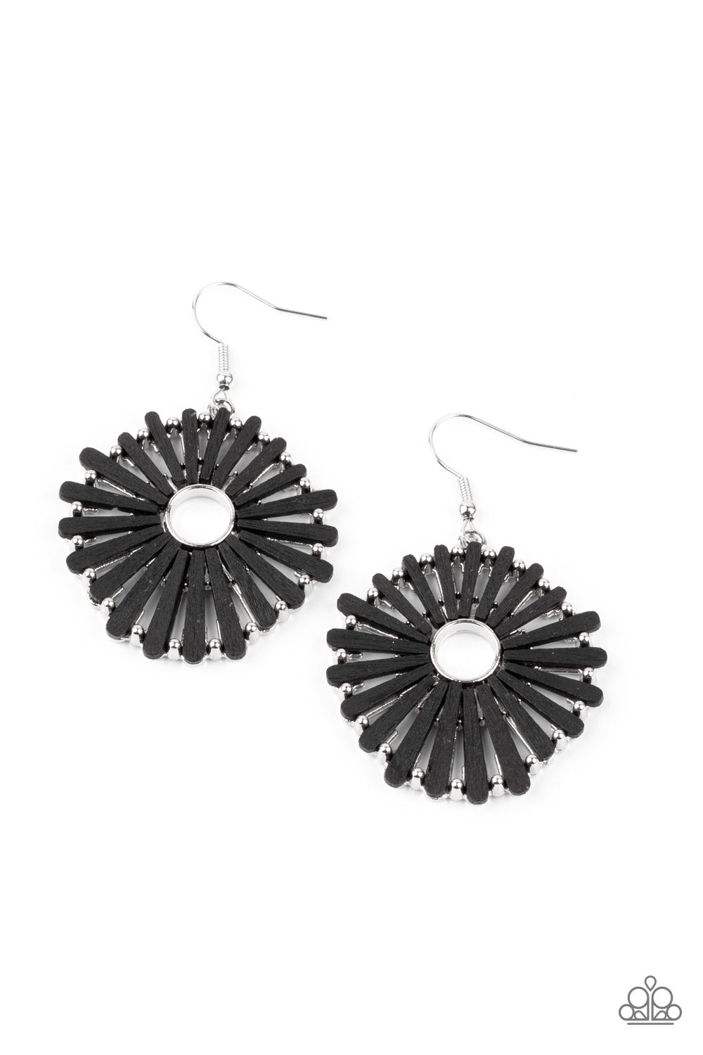 Paparazzi - SPOKE Too Soon - Black - Earrings