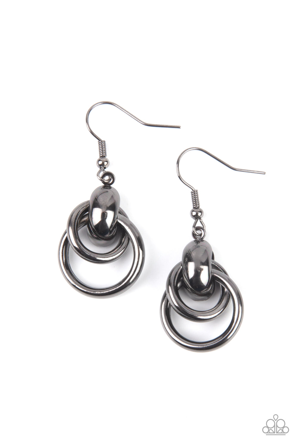 Paparazzi - Running In Circles - Black - Earrings