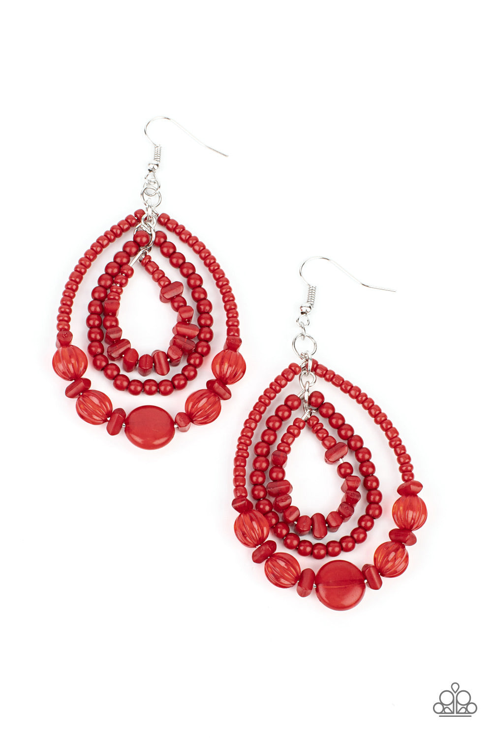 Paparazzi - Prana Party - Red - Earrings