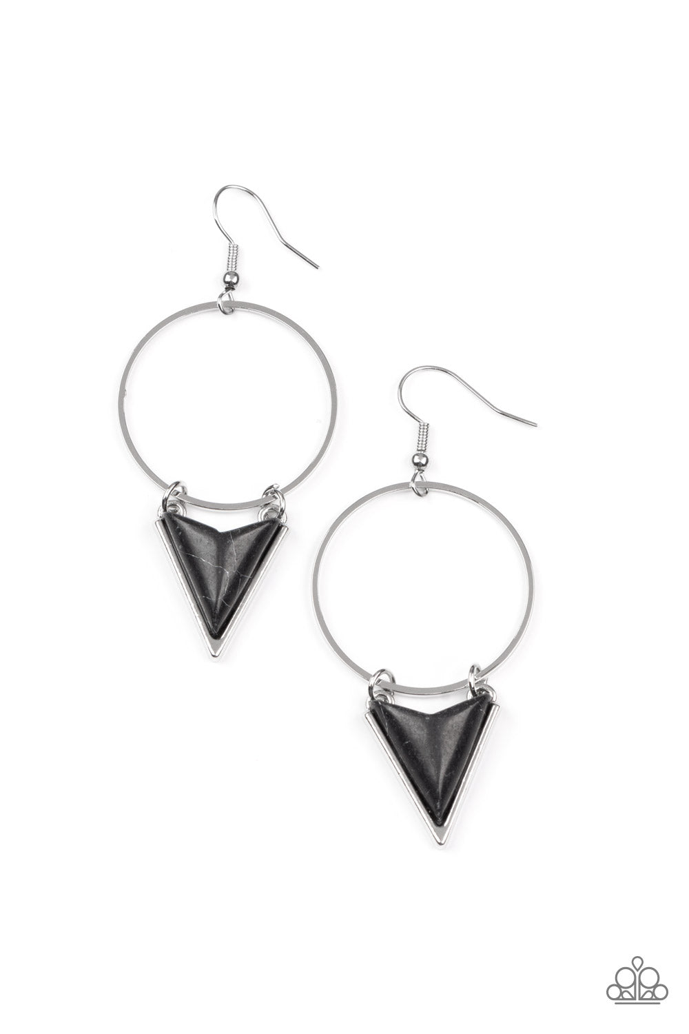 Paparazzi - Sahara Shark - Black - Earrings