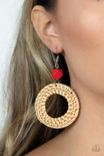 Load image into Gallery viewer, Paparazzi - Wildly Wicker - Red - Earrings
