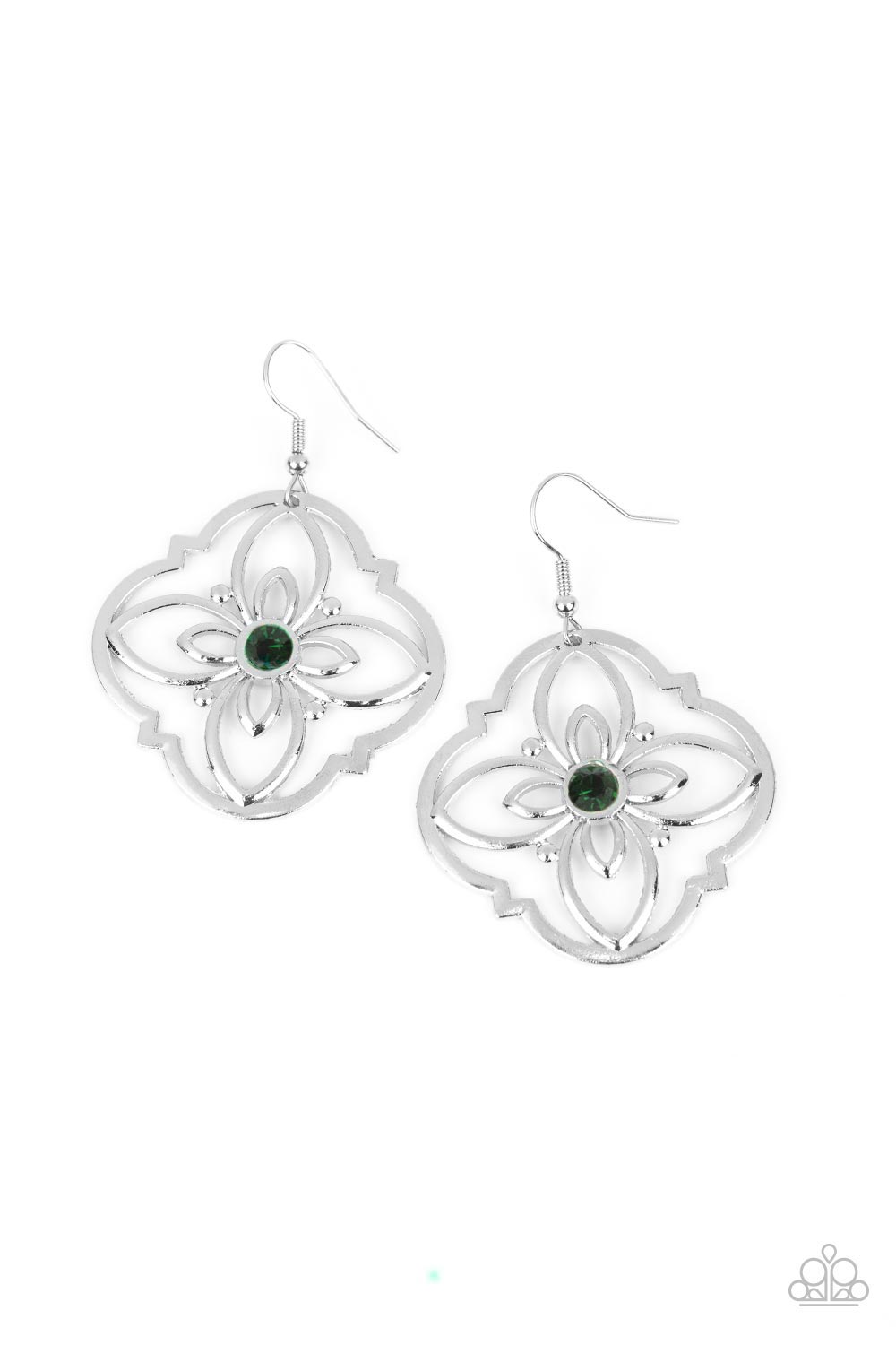 Paparazzi - Treasure GROVE - Green - Earrings