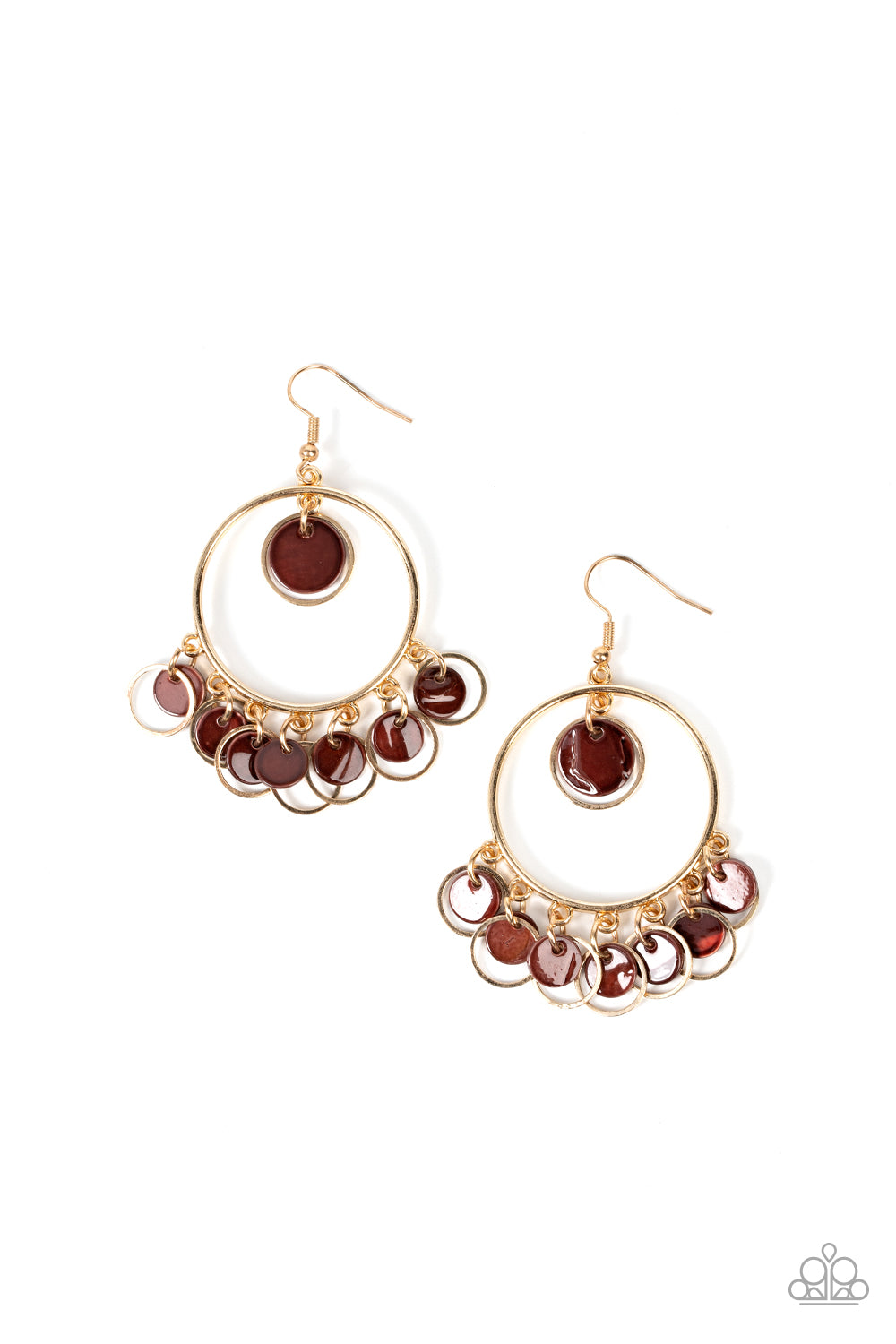 Paparazzi - Cabana Charm - Brown - Earrings