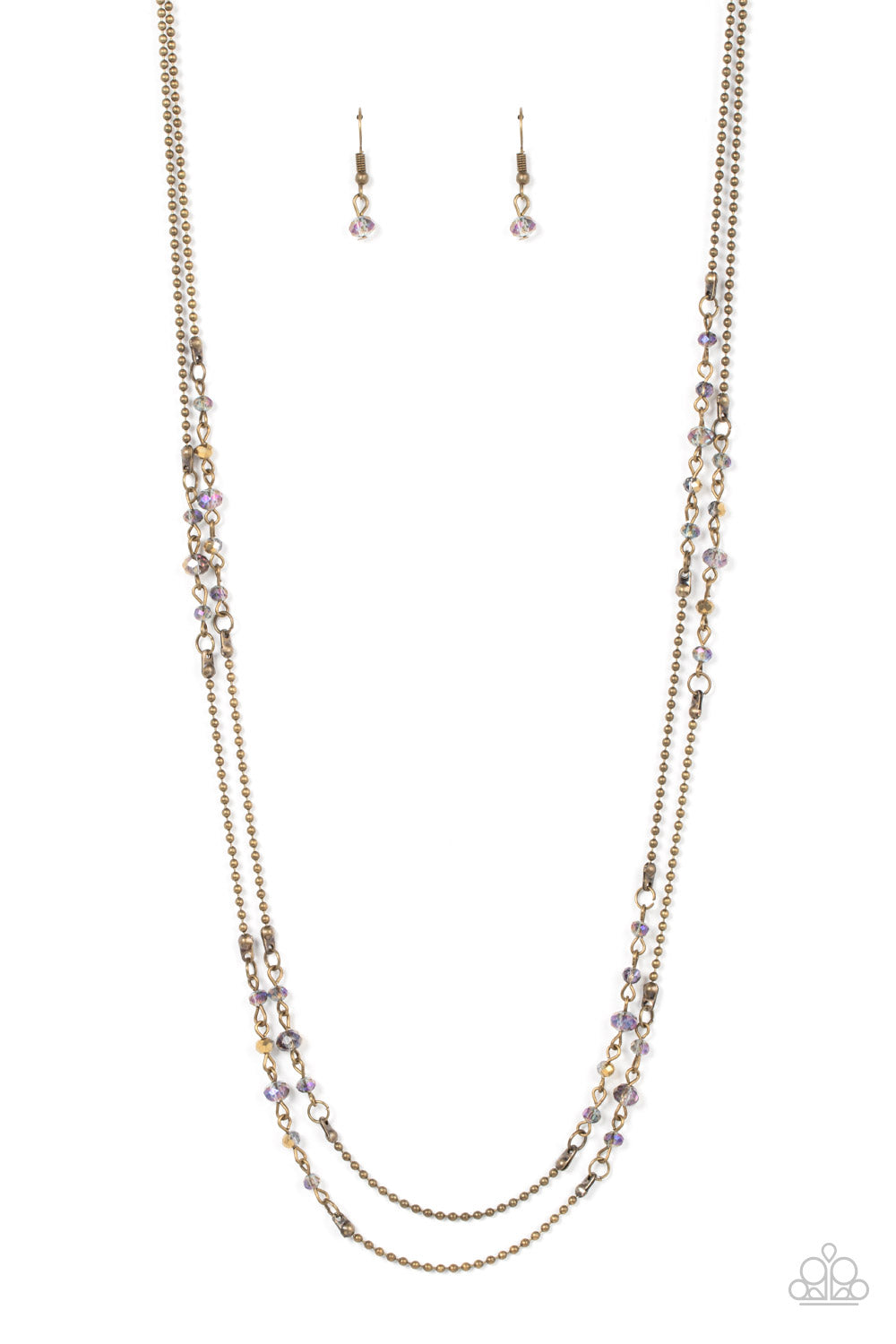 Paparazzi - Petitely Prismatic - Brass - Necklace