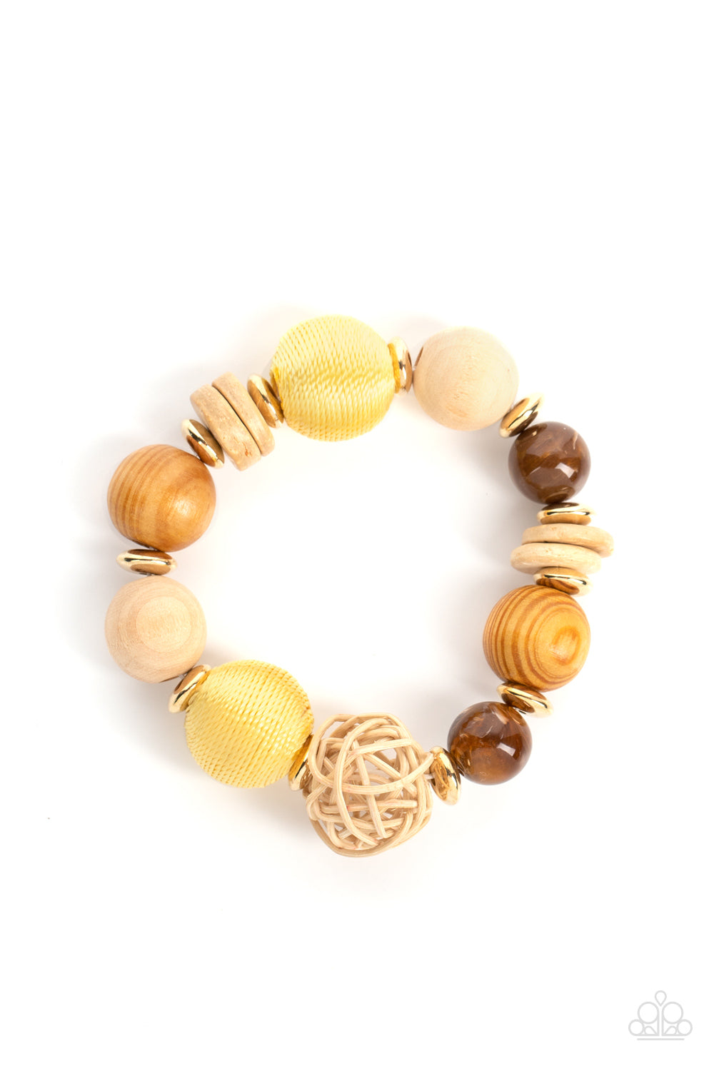 Paparazzi - Happily Homespun - Yellow - Bracelet